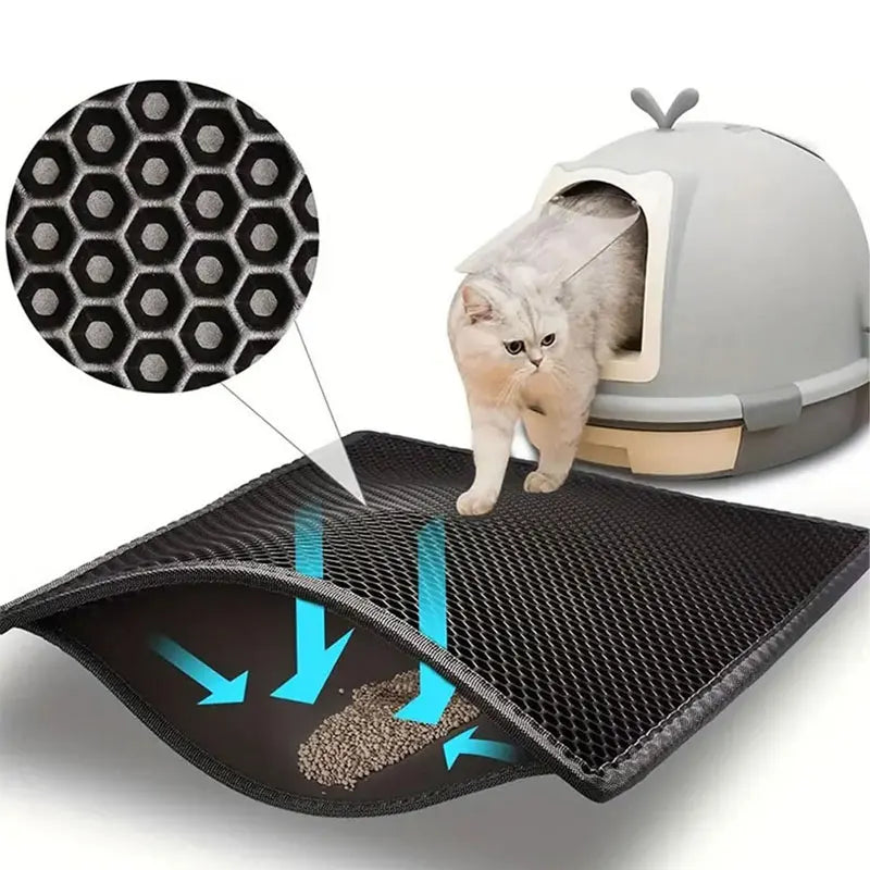 Pet Cat Litter Mat Waterproof Double Layer Cat Litter Trapping Pet Litter Box Mat Clean Pad Products For Cats Accessories Peaceful Pleasures Health and Wellness