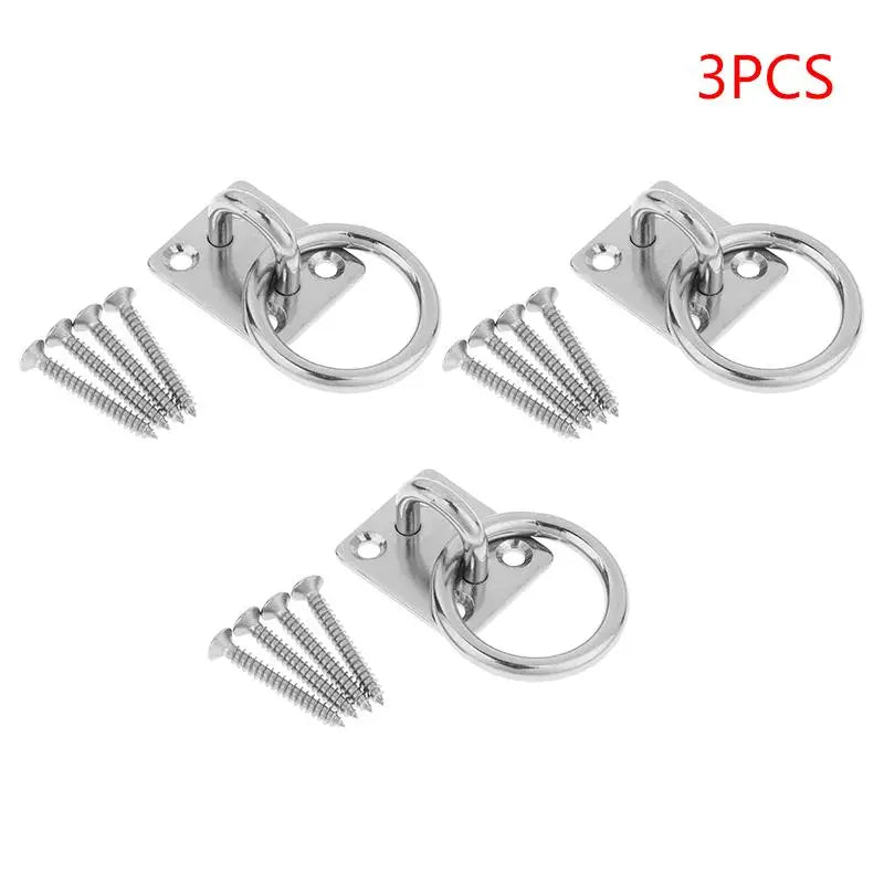 Silver Stainless Steel Universal With Ring Marine Eye Plate Stable Rust Protection Boat Cabin Accessories Peaceful Pleasures Health and Wellness A2