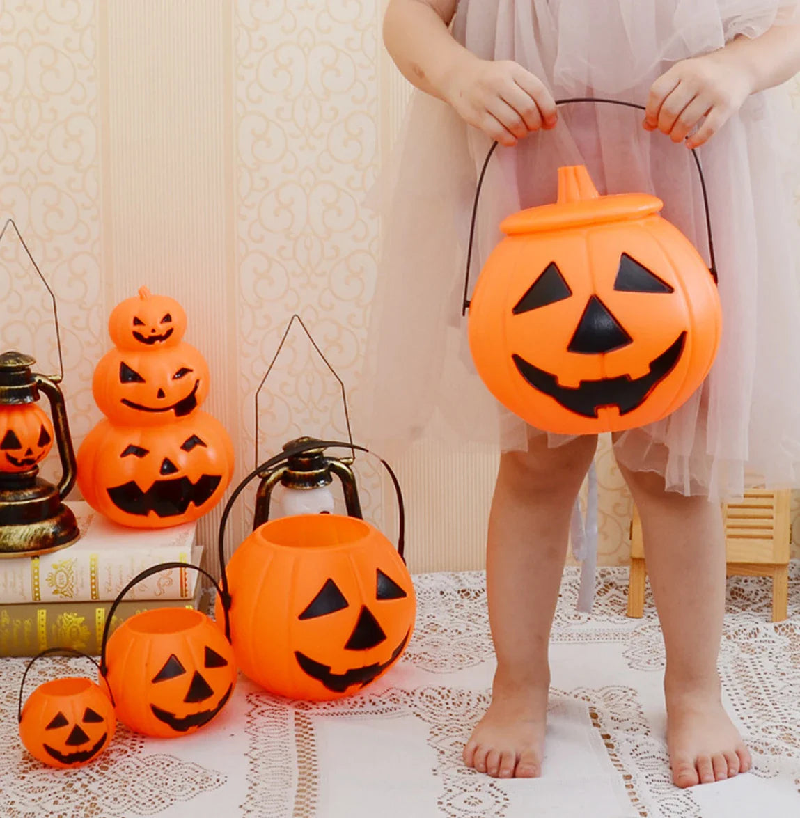 Halloween Pumpkin Candy Bucket | Trick-or-Treat Bag