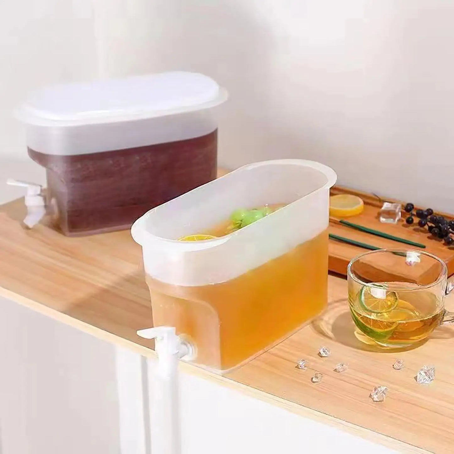 3.5L Capacity Fridge Drink Dispenser with Spout Refrigerator Cold Kettle with Faucet Refrigerator Beverage Container for Peaceful Pleasures Health and Wellness