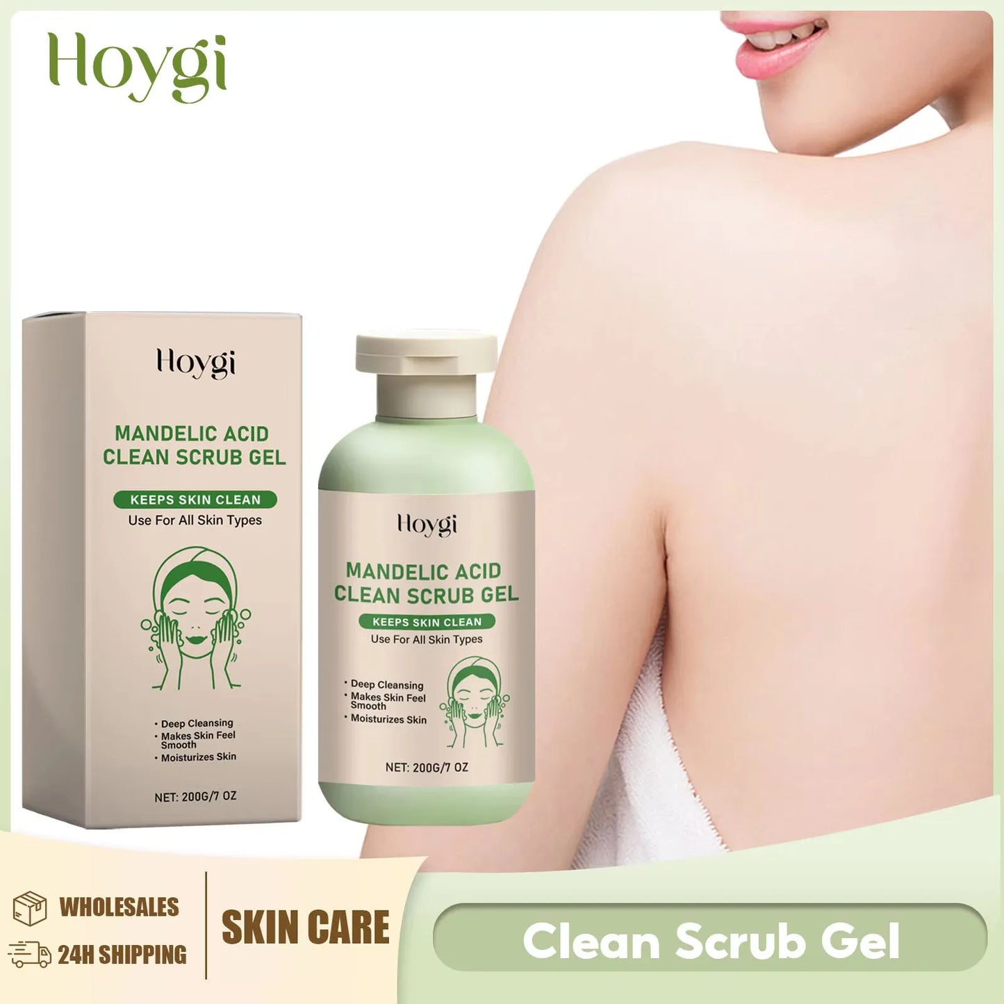 Mandelic Acid Clean Scrub Gel Exfoliating for Body Cleansing and Moisturizing Remove Dead Skin Oil Control Smoothing Body Care Peaceful Pleasures Health and Wellness