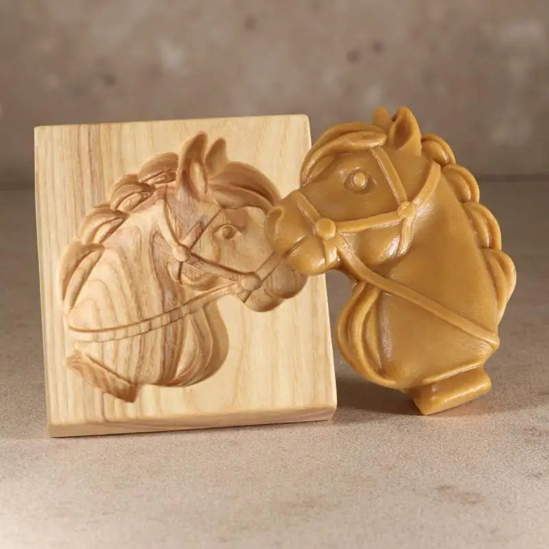 3D Wooden Animal Cookie Molds – Bird, Horse & Hedgehog