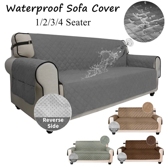 Waterproof Reversible Quilted Sofa Cover | Pet & Kid Safe Sofa Slipcover Peaceful Pleasures Health and Wellness