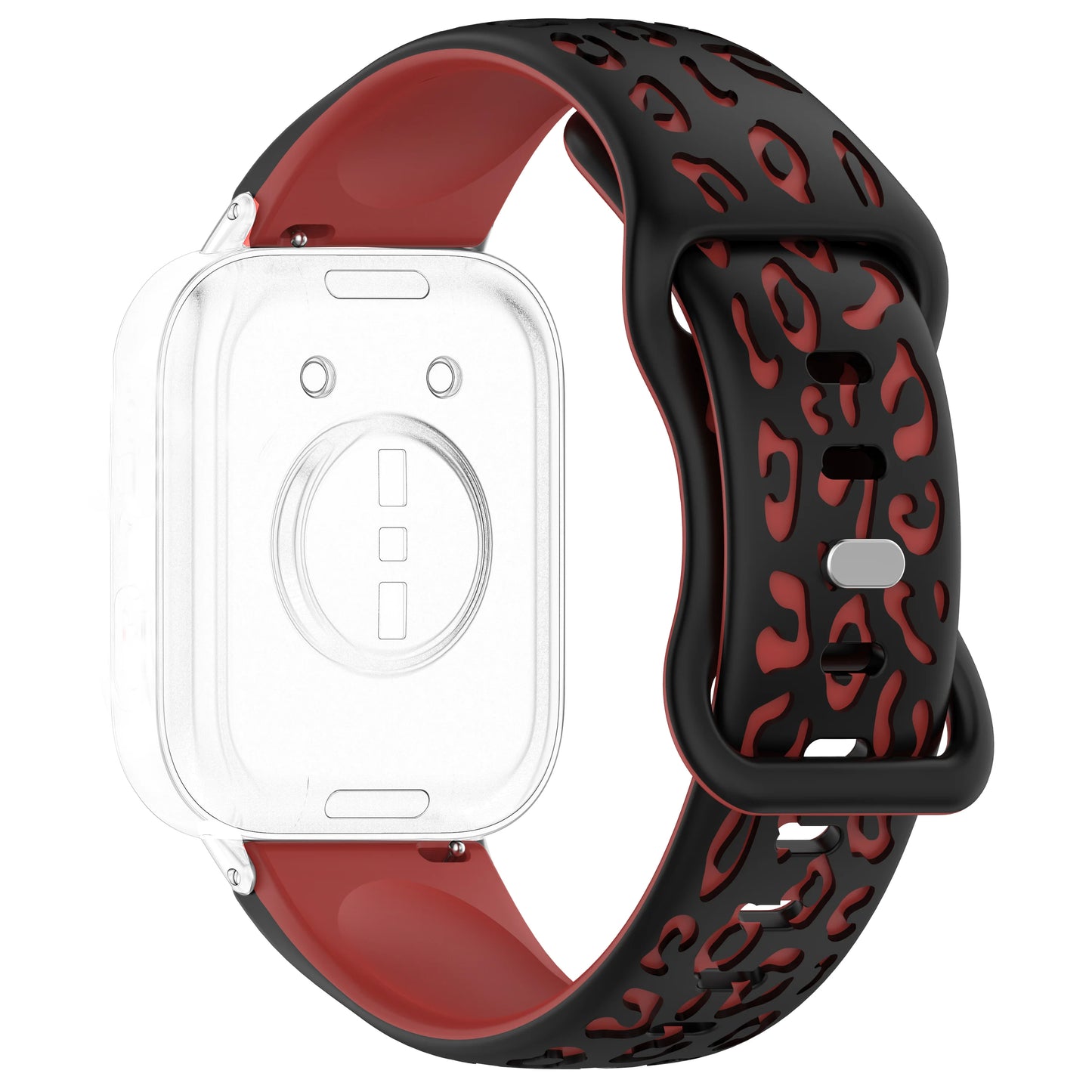 Silicone Leopard Watch Band 18/20/22mm – Amazfit, Samsung, Huawei Peaceful Pleasures Health and Wellness Black white Red 18mm