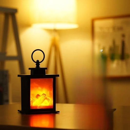 LED Flame Effect Fireplace Lamp – Retro Night Light Decor Decorative Flame Lamp Peaceful Pleasures Health and Wellness