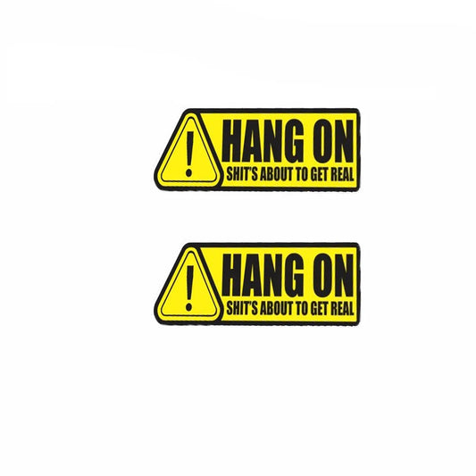 4inch wide Hang On Funny Sticker Set Vinyl Decal Dashboard Warning Sticker Car Window Decal 2PCs Peaceful Pleasures Health and Wellness Default Title