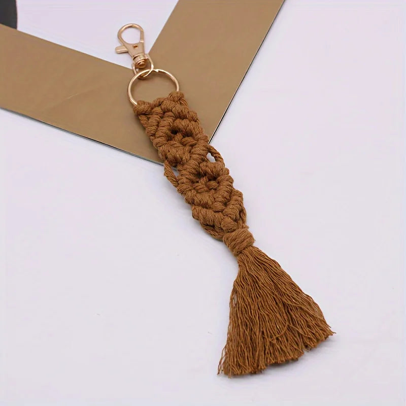 1 Piece, Cotton String Handmade Woven Keychain Pendant Creative Keychain, Backpack Pendant, Bag Ornaments, Birthday Gift, Party Peaceful Pleasures Health and Wellness Set 4