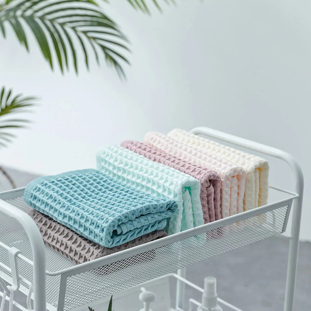 100% Cotton Waffle Weave Square Towel – Quick Dry & Lint Free Cotton Waffle Towel Peaceful Pleasures Health and Wellness