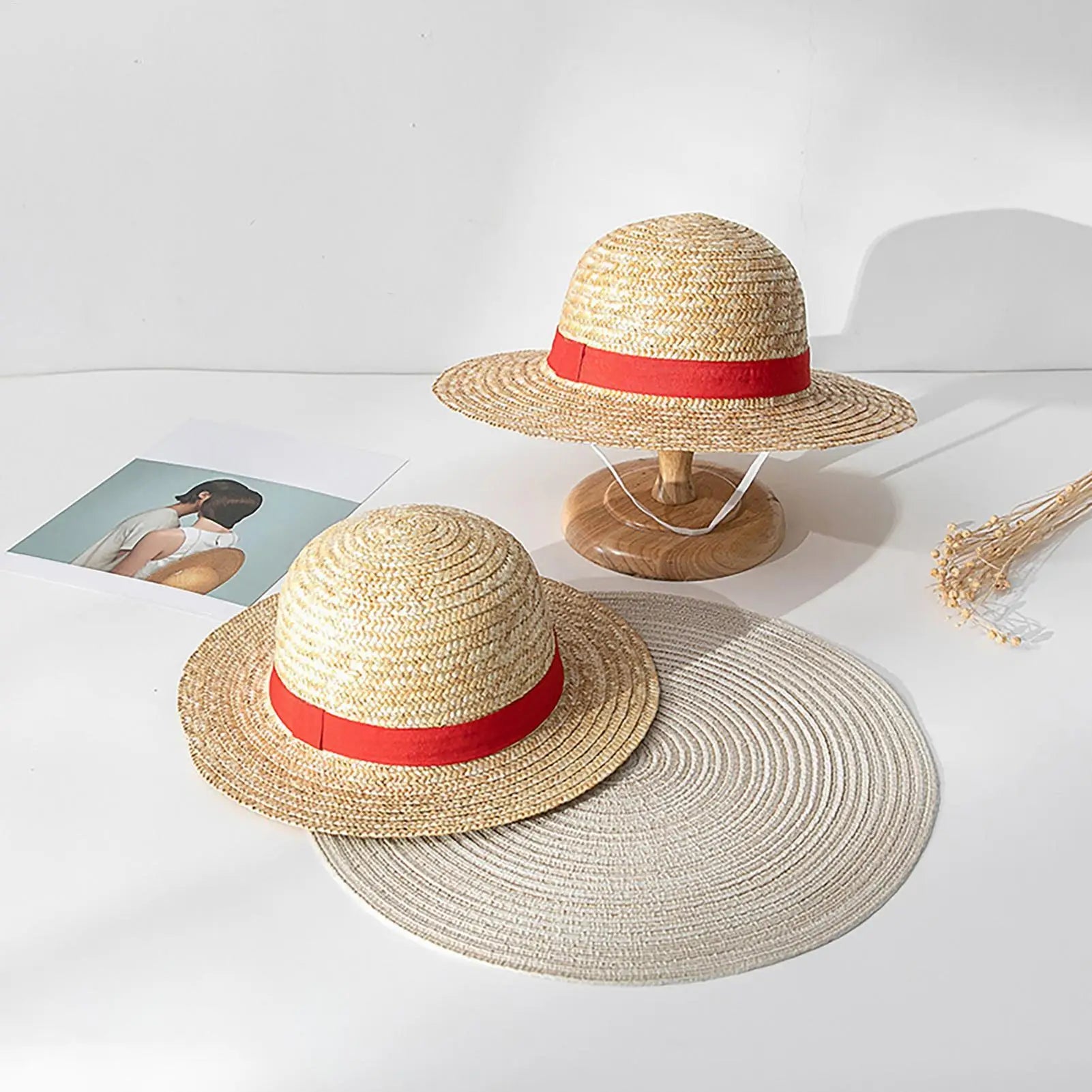 Luffy Straw Hat Anime Luffy Cosplay Hat Luffy Performance Props Costume Party Yellow Summer Strawhats Halloween Costume Hat Peaceful Pleasures Health and Wellness