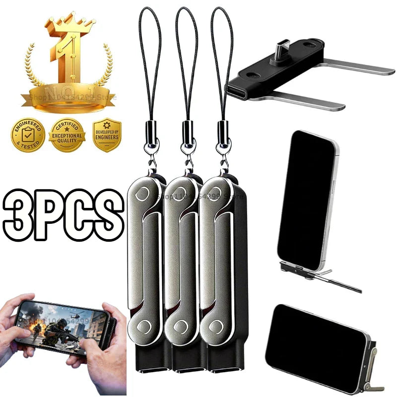 240W USB-C Flat Cable with Foldable Phone Stand Holder