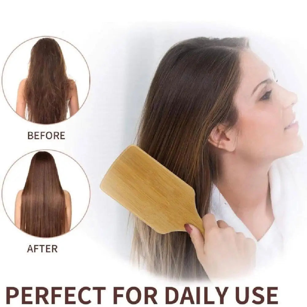 Natural Bamboo & Wood Hair Brush Set – Paddle Detangling Brush, Wide-Tooth & Tail Comb for All Hair Types Peaceful Pleasures Health and Wellness