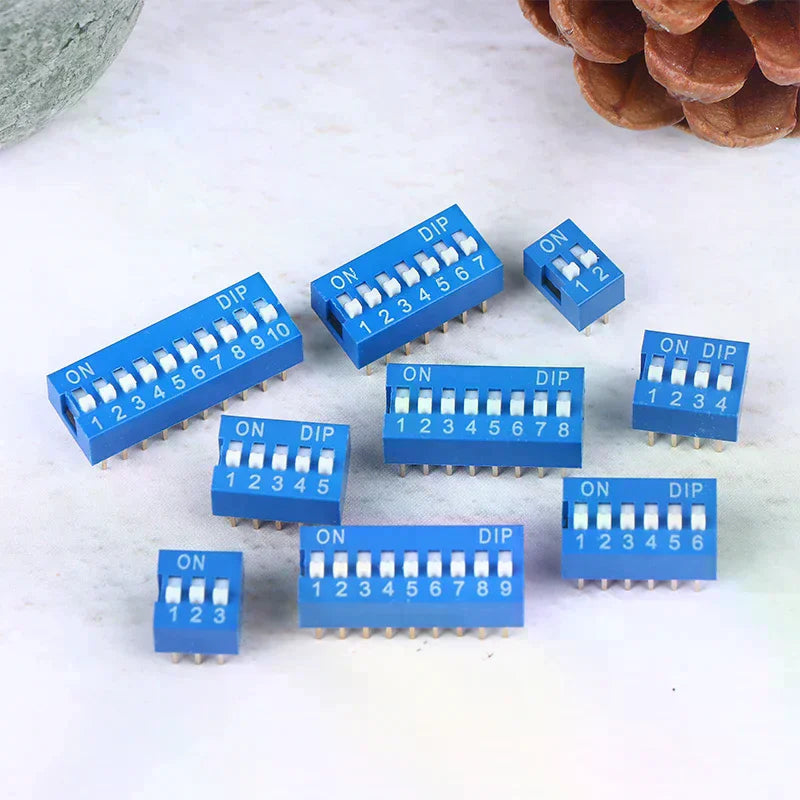 Blue DIP Switch Kit 1–10 Pin Slide Toggle 2.54mm | 10pcs DIP Switch Kit Peaceful Pleasures Health and Wellness