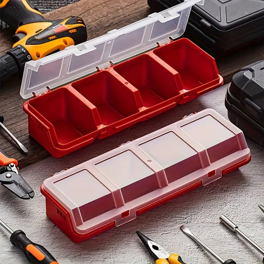 1/2 Piece Set of Screw Parts Storage Box, Miscellaneous Box, Electronic Hardware Accessories, Small Plastic Organizer with Slanted Opening and Lid, Small Classification Screw Parts Box Organizer Peaceful Pleasures Health and Wellness