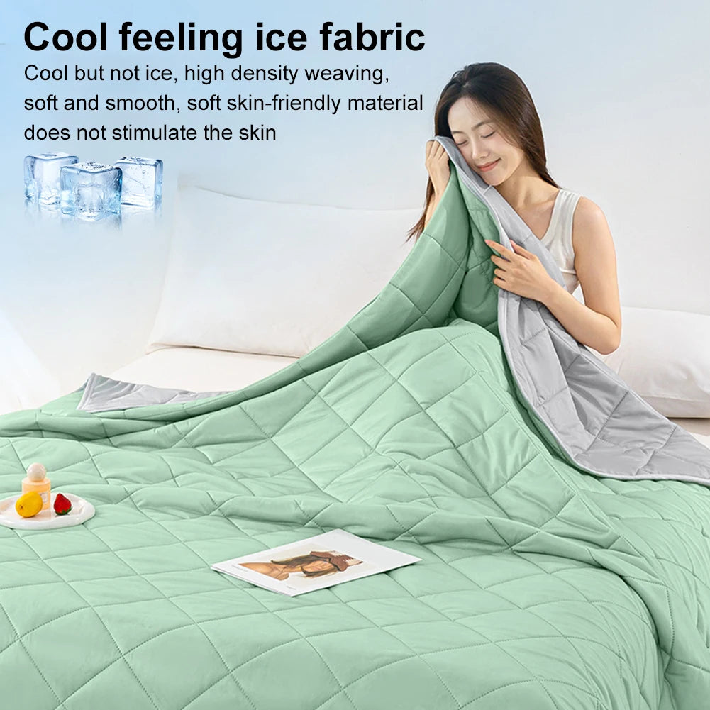 Summer Cooling Blanket – Lightweight Cold Feeling Quilt for Bedroom & Living Room Peaceful Pleasures Health and Wellness