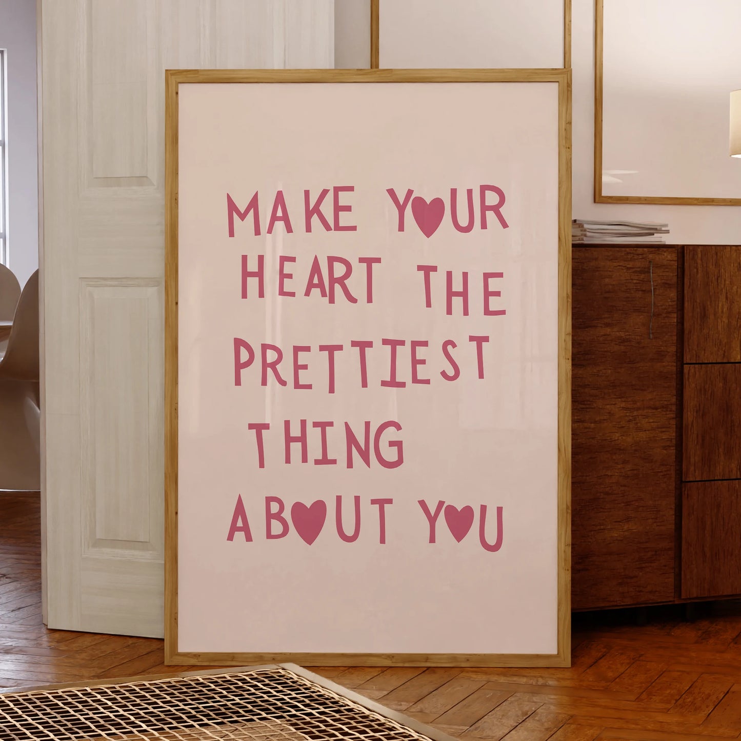 Inspirational "Make Your Heart Prettiest" Canvas Wall Art