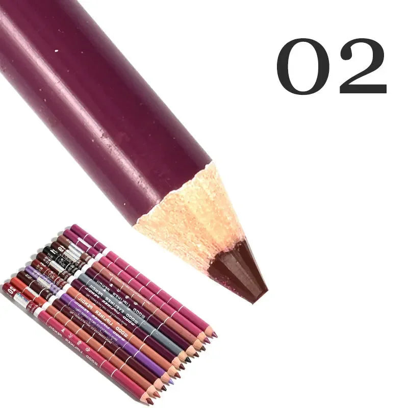 28-Color Waterproof Matte Lip Liner Pencil – Long-Lasting