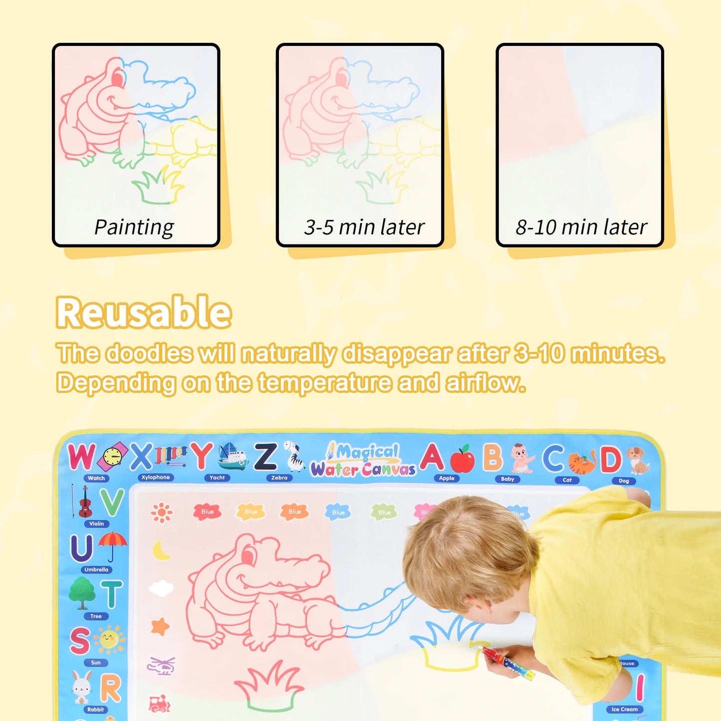 Coolplay Water Doodle Mat Coloring Drawing Reusable Magic Pens
