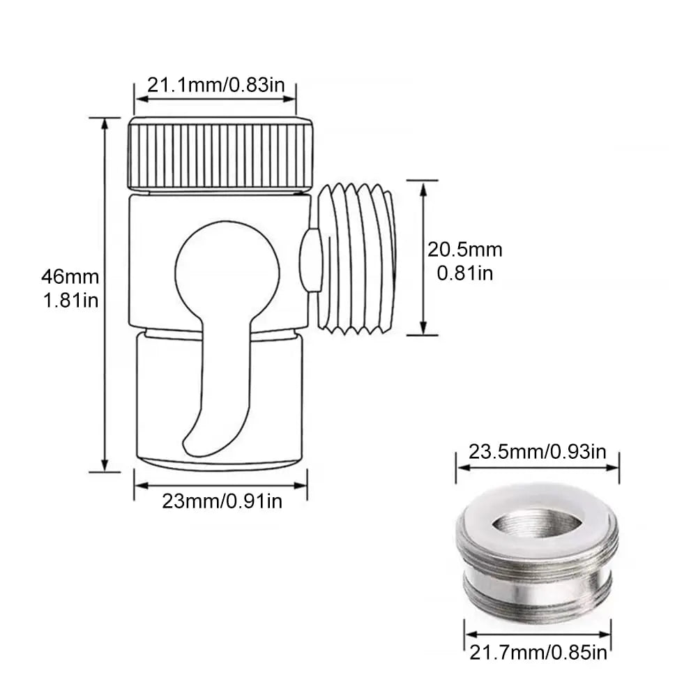 3-Way Shower Diverter Valve | Brass Faucet Splitter M22/M24