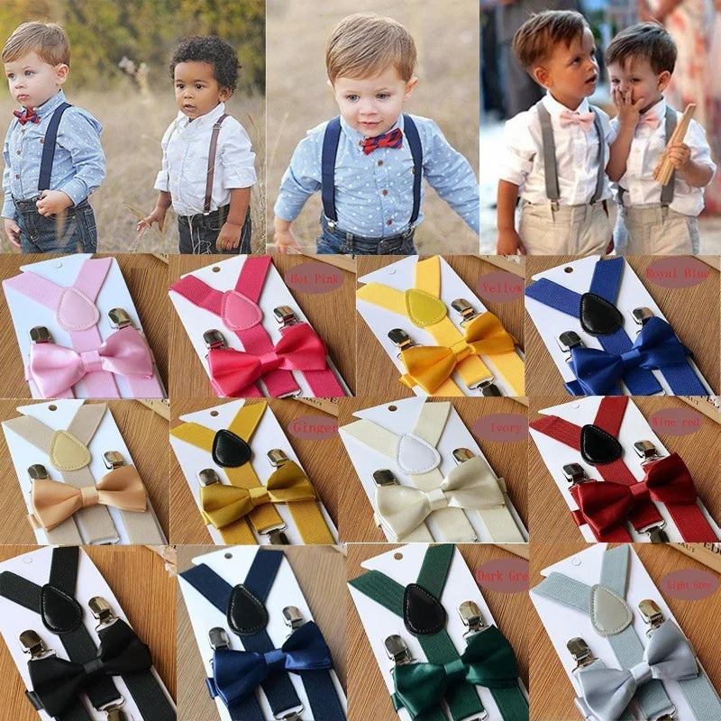 1 Pcs Adjustable Elastic Suspenders with Bow Tie for Kids Boys Girls Fashionable Y Back Suspenders Set Children Accessories Peaceful Pleasures Health and Wellness