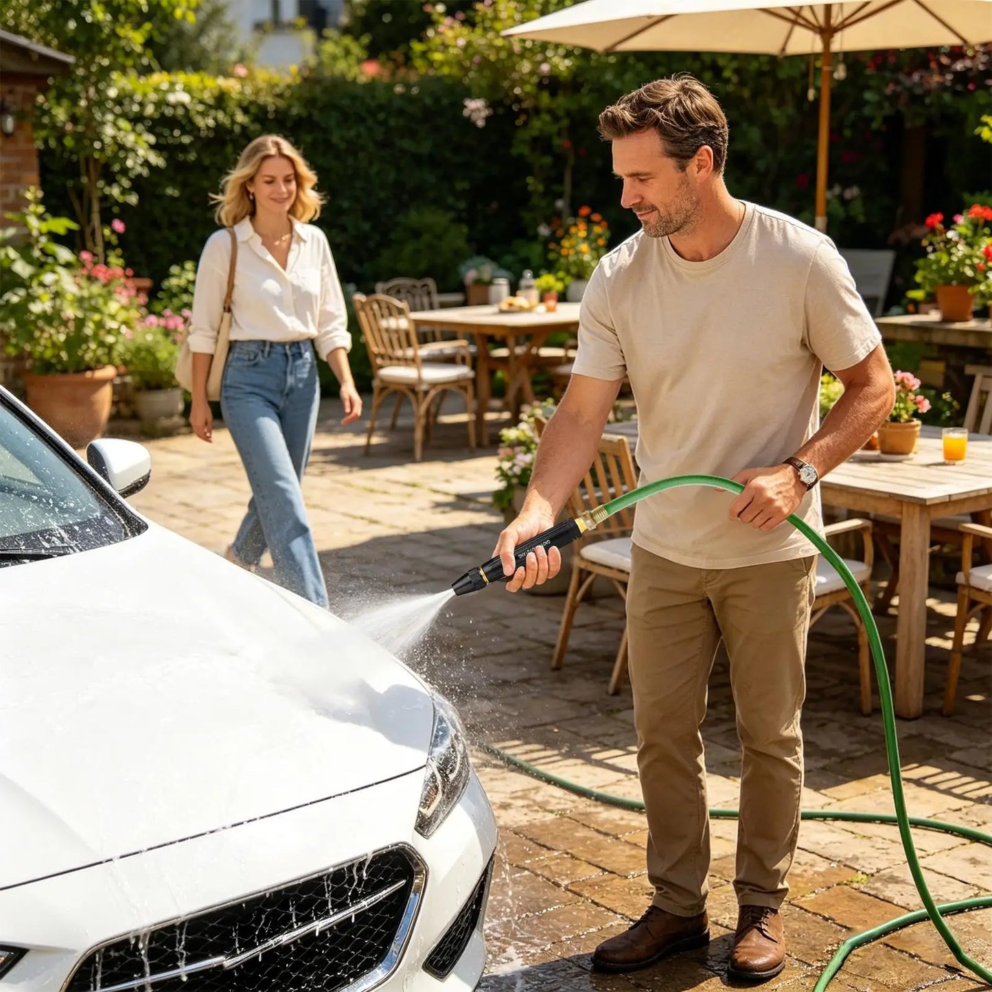 Leak-Proof Car Wash Hose Sprayer | Multi-Pattern Garden Nozzle