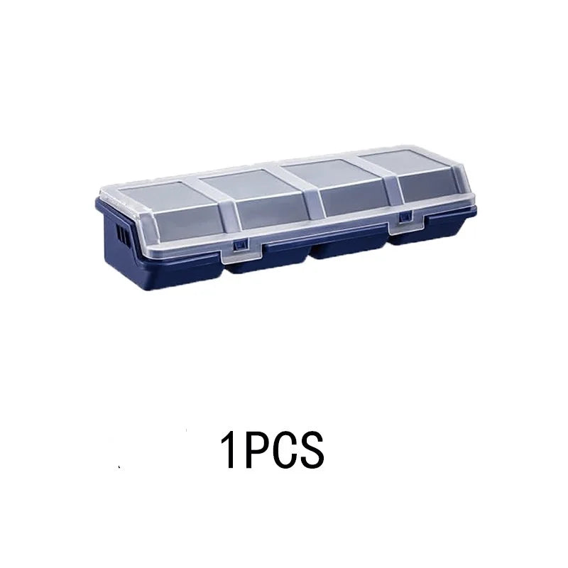 Multi-Compartment Plastic Parts Storage Box with Clear Lid