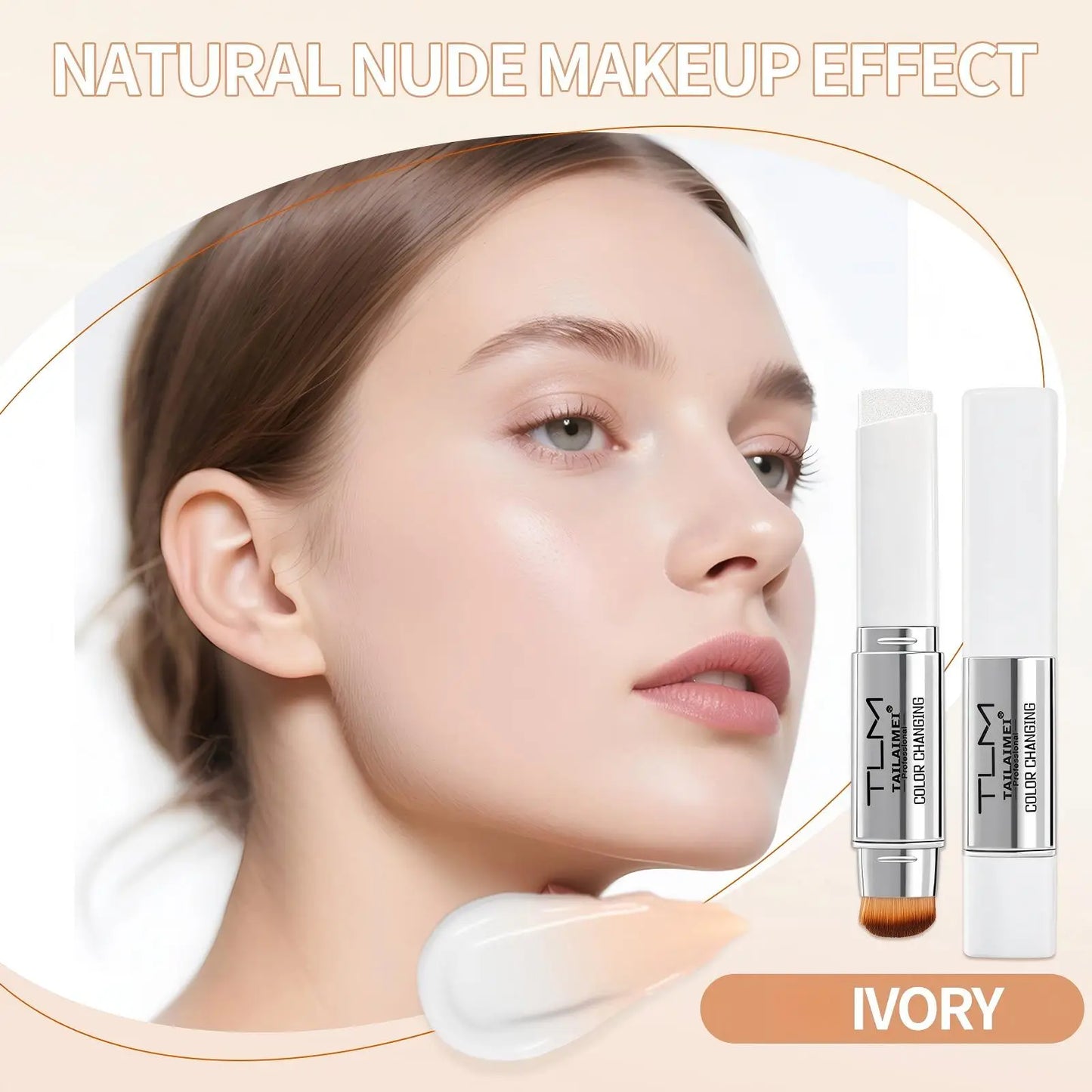 Tlm Color Changing Foundation Stick with SPF 15 Peaceful Pleasures Health and Wellness Ivory