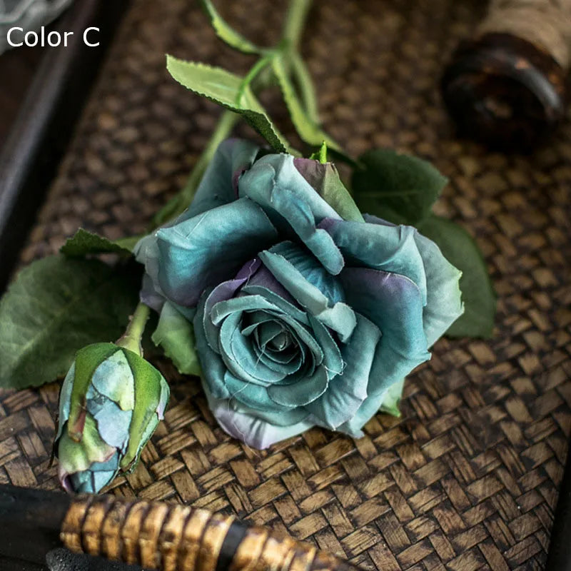 Big Silk Rose Branch – Artificial Flowers for Wedding & Home Decor