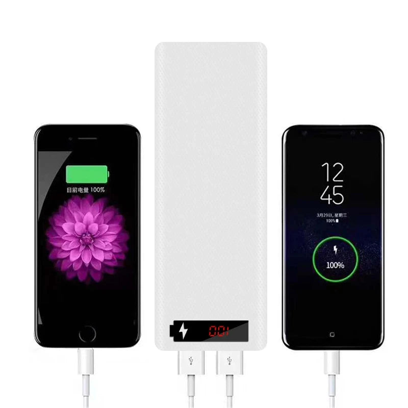 DIY 18650 Power Bank Case 8/10 Bay – Dual USB & LED Display