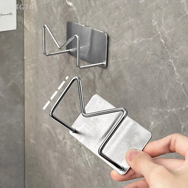 Wall Mounted Hair Dryer Holder – No-Drill Stainless Steel Rack
