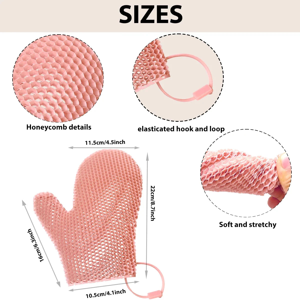 Exfoliating Shower Glove | Honeycomb TPU Antibacterial Bath Mitt