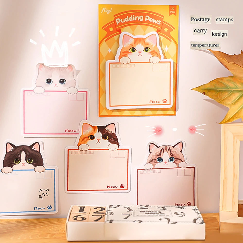 Cute Little Cat Sticky Note Self-adhesive Message Memo Pad DIY