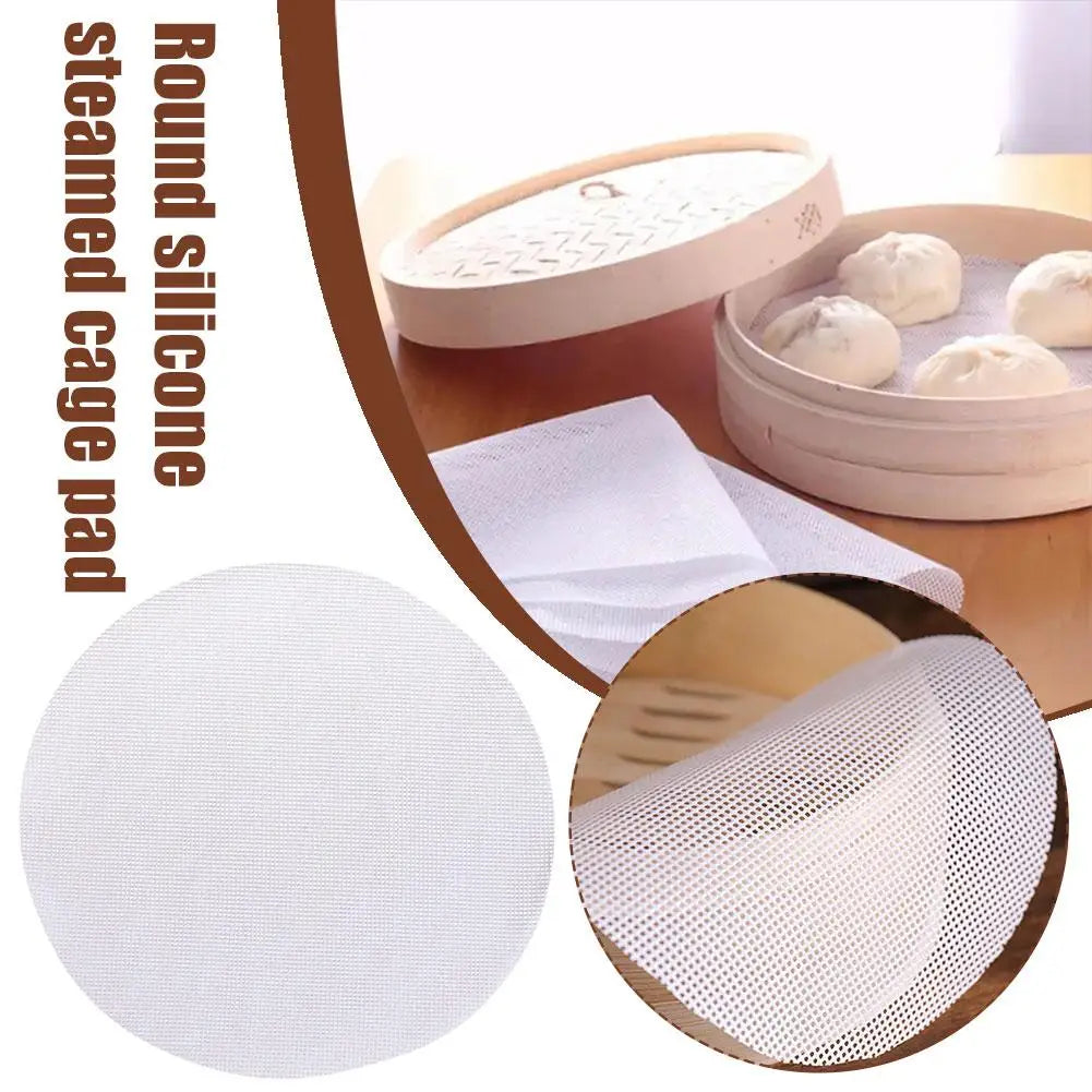 Circular silicone steamer mat Durable Thickened Reusable Silicone Dehydrator Sheets Restaurant Kitchen Cooking Accessory Peaceful Pleasures Health and Wellness