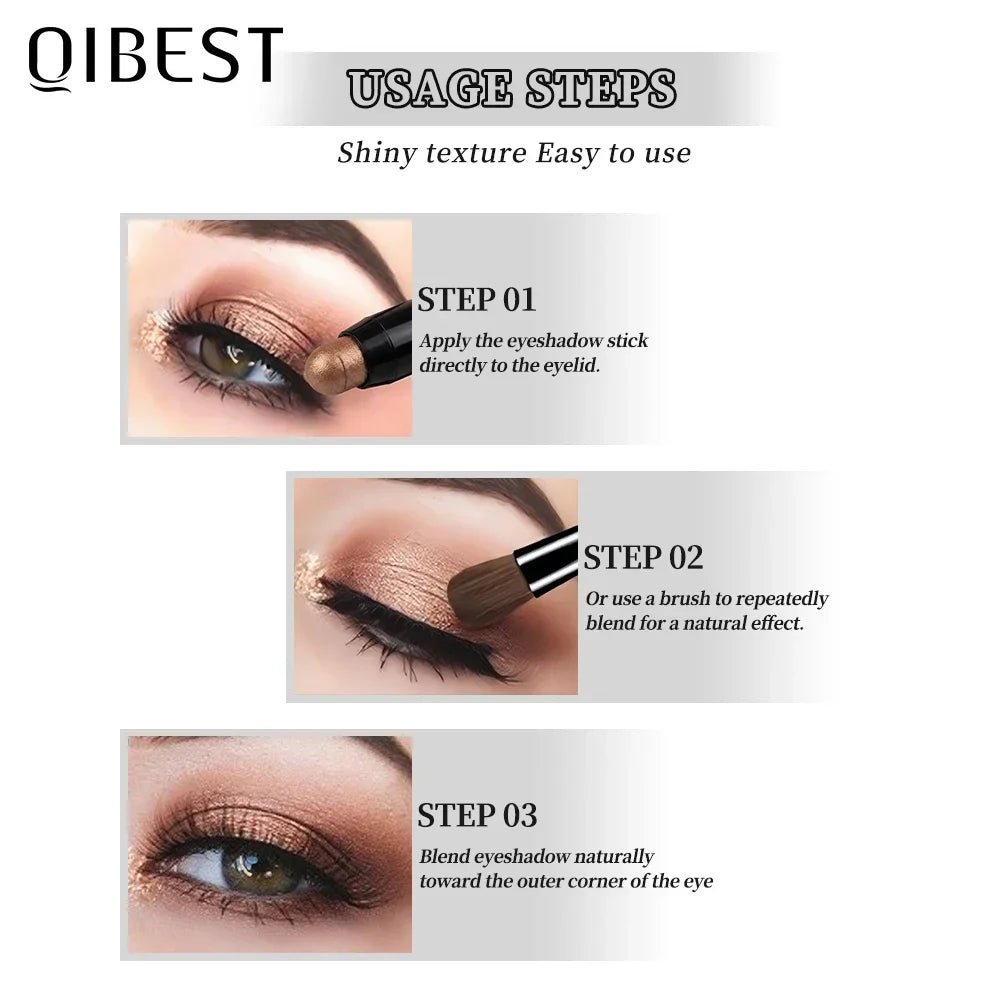 QIBEST 8 Colors Pearlescent Eyeshadow Stick Sets Colorful Shimmer Eyes Shadow Pencil Long Lasting Natural Makeup Set Highlighter Peaceful Pleasures Health and Wellness