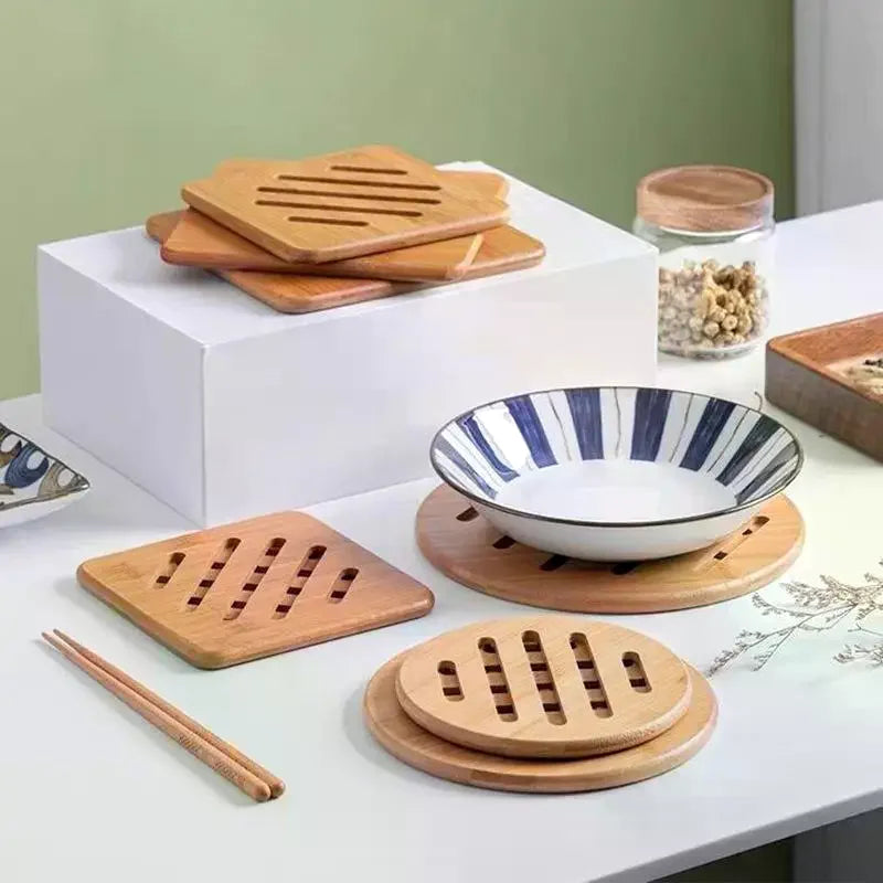 Natural Bamboo Trivet Mat – Heat-Resistant Kitchen Placemat