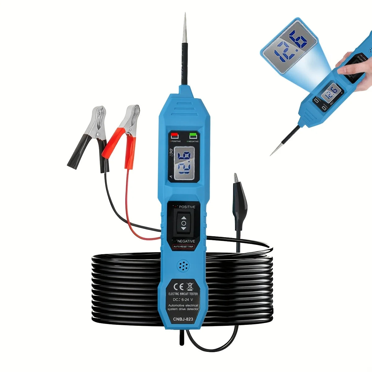 Smart Car Circuit Tester | LED Display | 3.5–36V DC Peaceful Pleasures Health and Wellness Blue