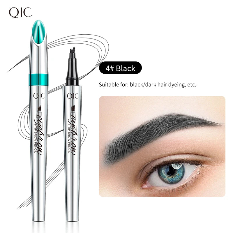 4 Points Eyebrow Pen 5 Colors Liquid Brow Pencil Dark Brown Microblading Eyebrow Pencil Waterproof Eyebrow Tattoo Pen Cosmetics Peaceful Pleasures Health and Wellness Q703-4