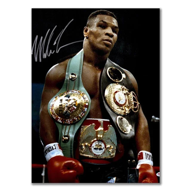 Boxer Wall Poster, Mike Tyson Muhammad Ali Motivational Quote Canvas Painting Prints, Home Decor Pictures for Living Room Peaceful Pleasures Health and Wellness 13 30x40cm Unframed