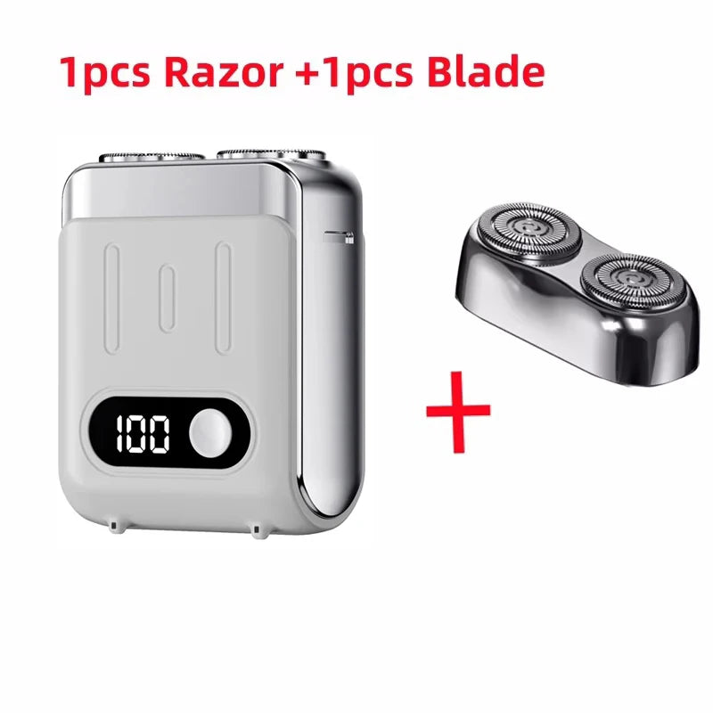 XMSJ Mini Electric Rotary Shaver Dual Blade | Digital Display