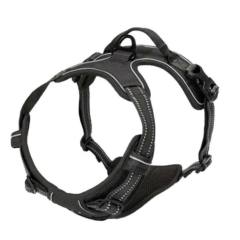 Dog Harness No-Pull Service Vest with Reflective Adjustable Soft Padded Comfortable for Outdoor Easy Walking No Choke for Pets Peaceful Pleasures Health and Wellness Black L