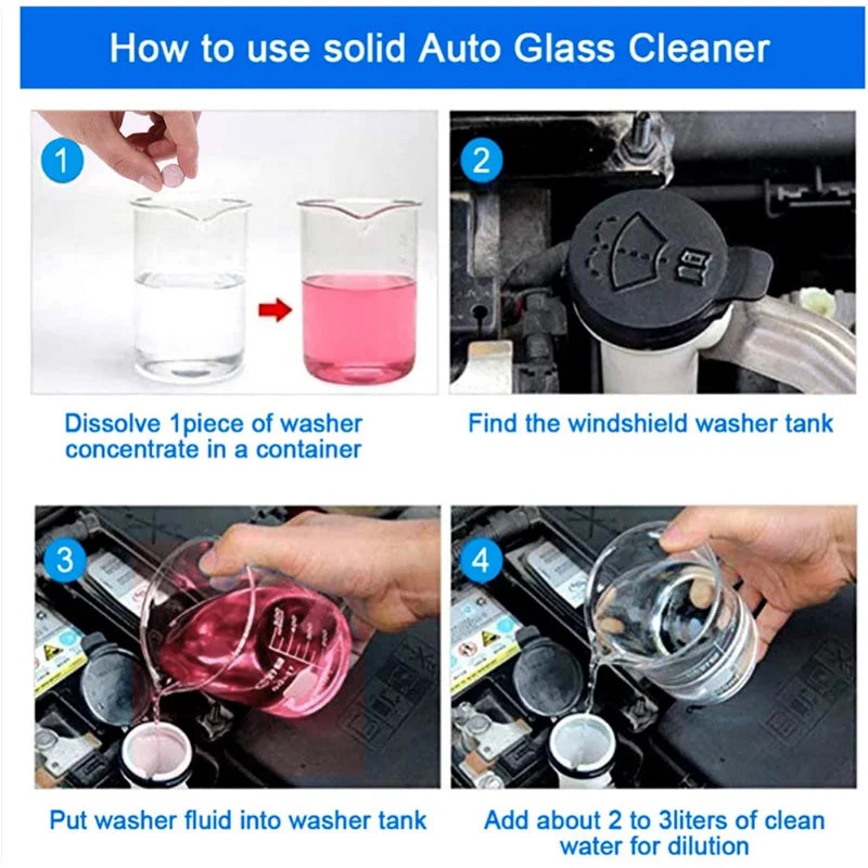 200-Pack Windshield Wiper Effervescent Cleaning Tablets for Cars