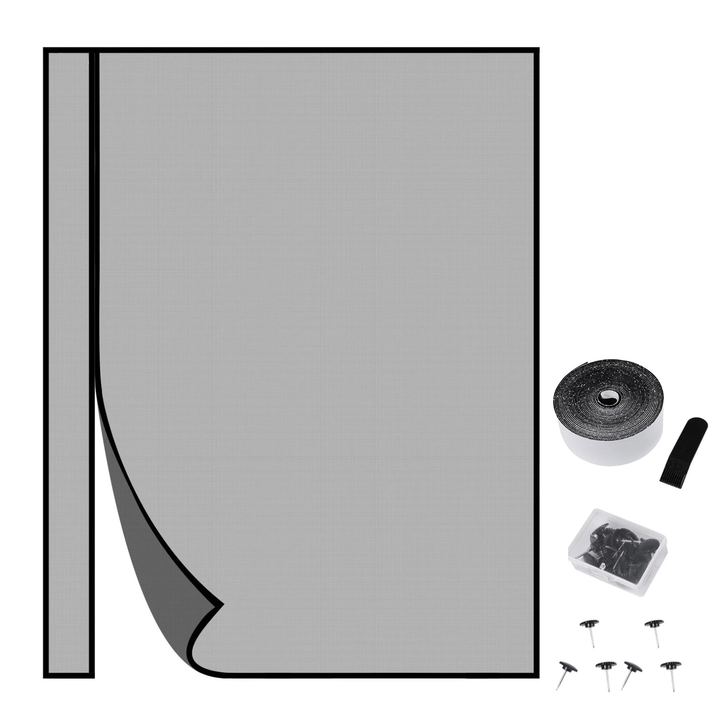 Magnetic Door Screen Single/Double-Sided Opening Reinforced Upgraded Net Insect Proof for French Front/Back Patio Kitchen Doors Peaceful Pleasures Health and Wellness Single Sided Open 188x208CM