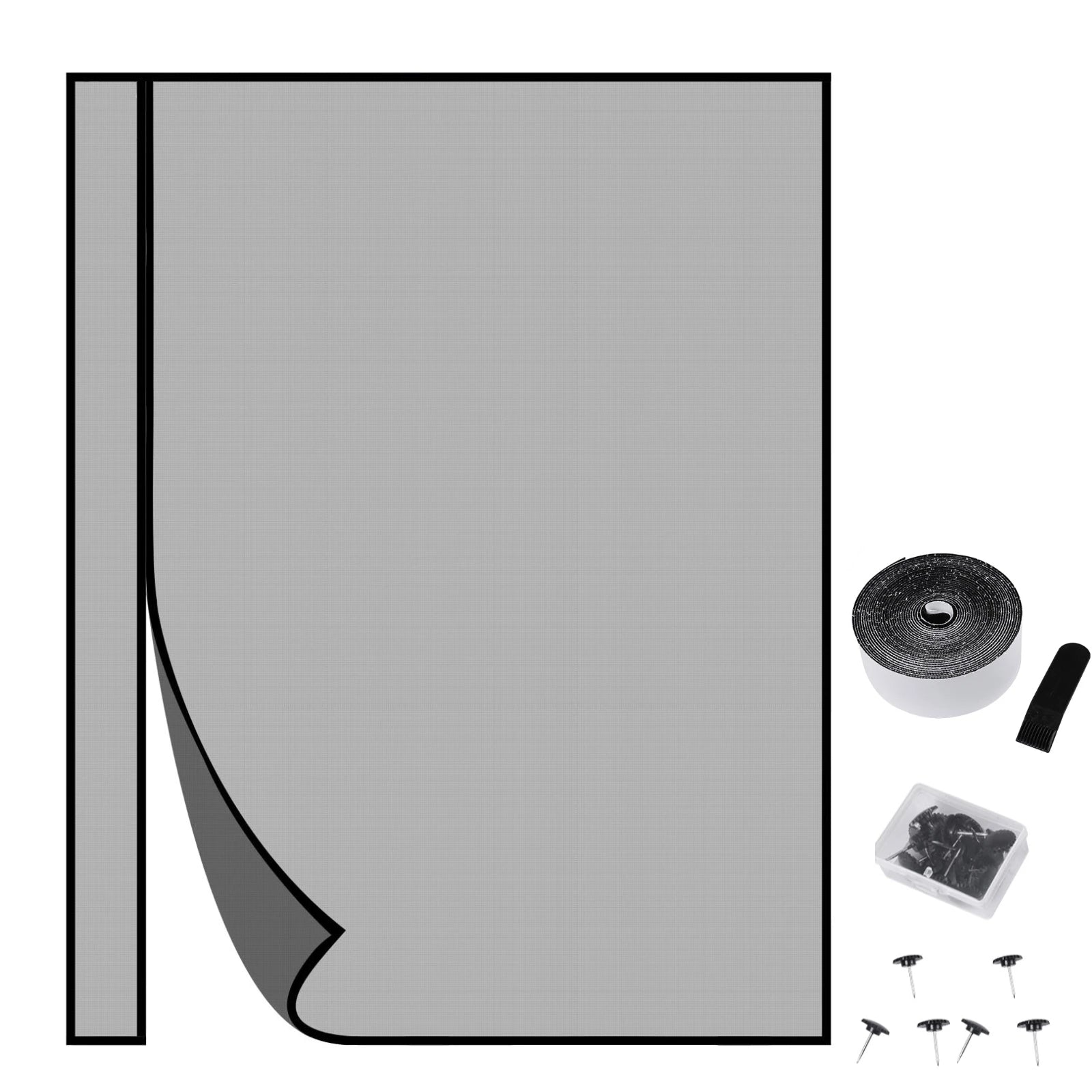Magnetic Door Screen Single/Double-Sided Opening Reinforced Upgraded Net Insect Proof for French Front/Back Patio Kitchen Doors Peaceful Pleasures Health and Wellness Single Sided Open 188x208CM