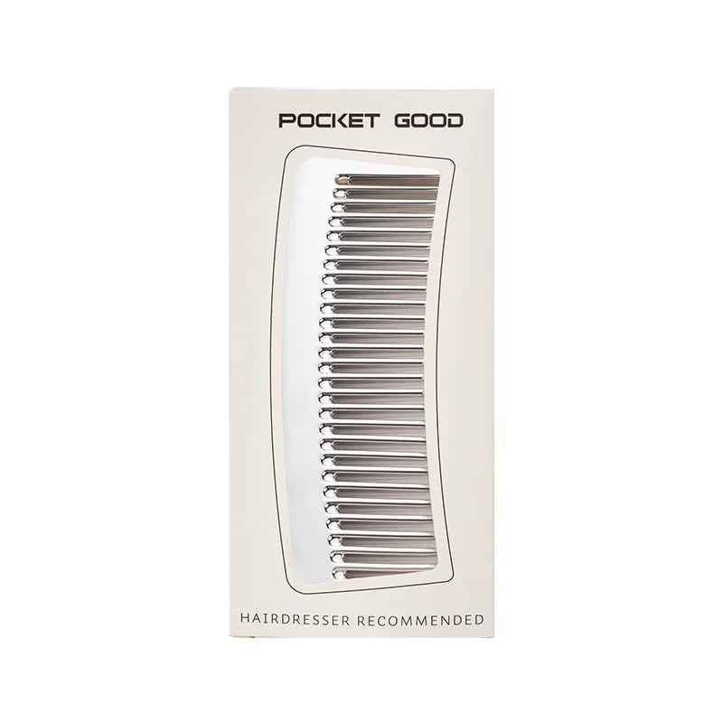 Vintage Electroplated Wide Tooth Comb, Portable Height Fixed Hair Styling Tool, Ideal for Travel, Durable & Easy Grip Design Peaceful Pleasures Health and Wellness Silver