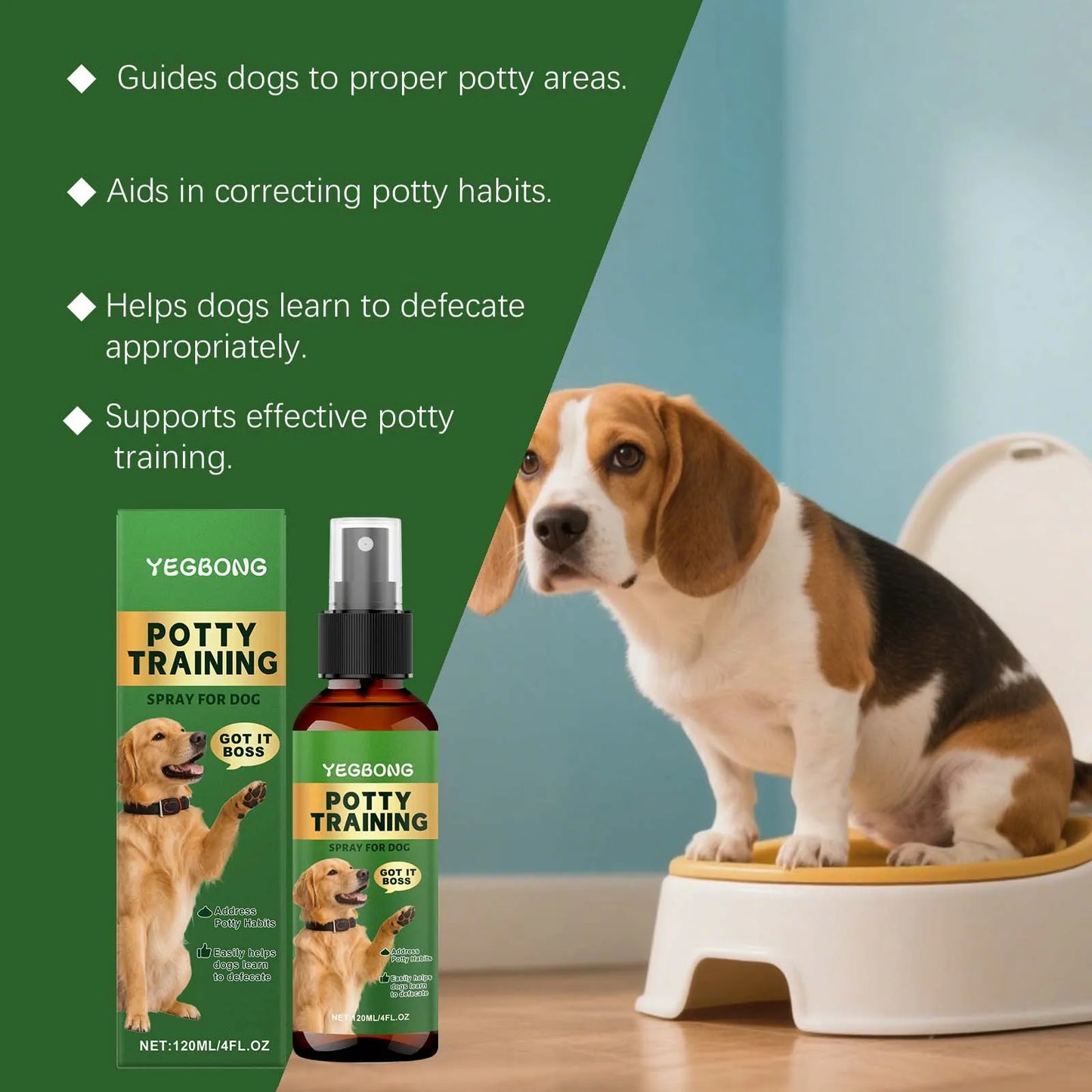 YEGBONG Pet Toilet Training Spray – Dog & Cat Potty Trainer