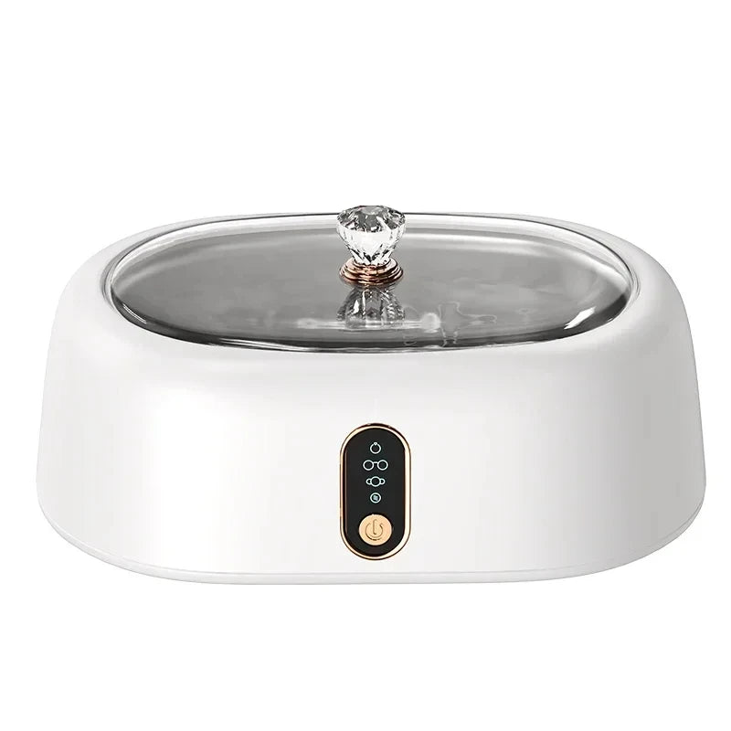 Digital Ultrasonic Cleaner Vibration Cleaning Machine Sonicator Bath for Jewelry Watch Glasses Circuit Board Parts Peaceful Pleasures Health and Wellness White-EU