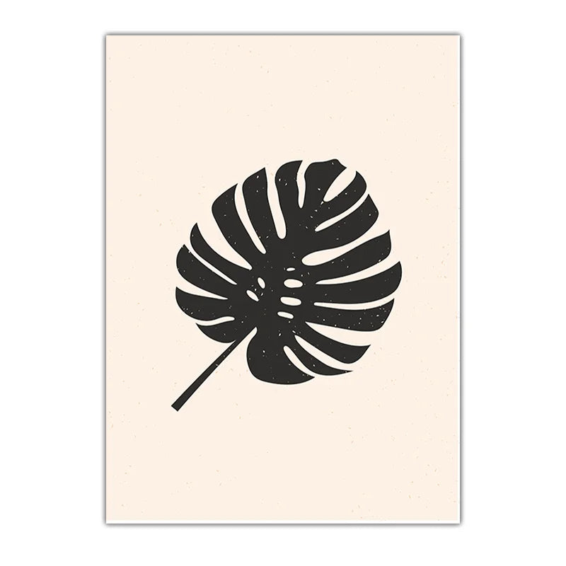 Minimalist Plant Wall Art, Black White Monstera Leaf Canvas Painting, Botanical Poster Print for Bedroom Living Room Wall Decor Peaceful Pleasures Health and Wellness 03 15x20cm No Frame China Mainland