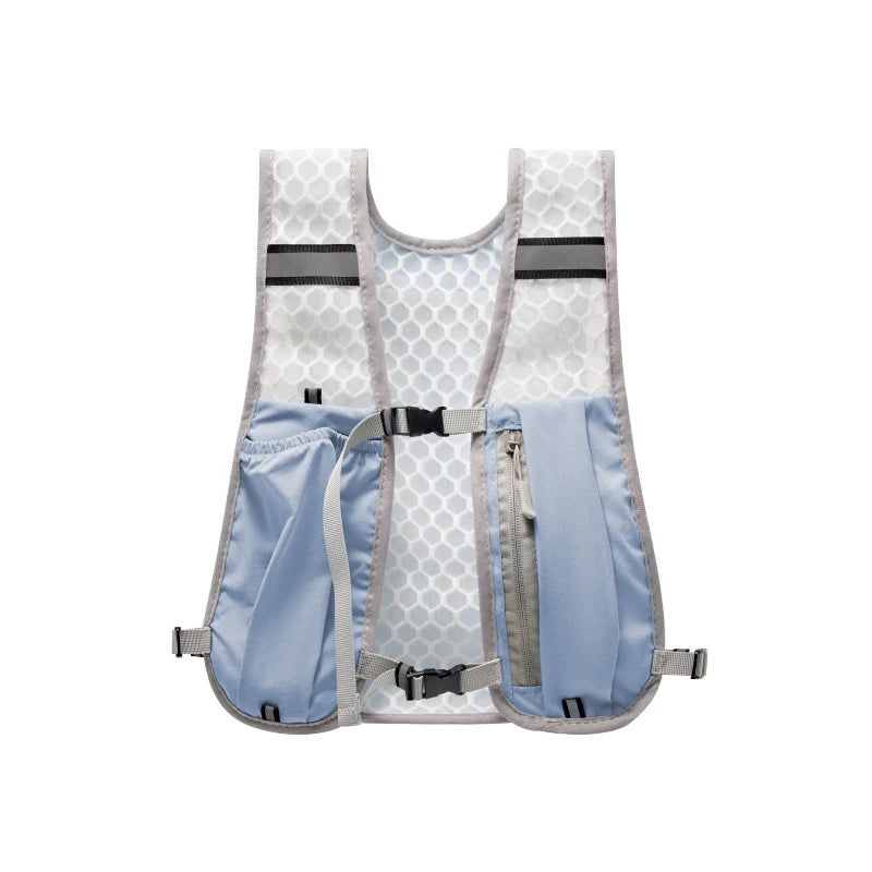 Outdoor Hiking Vest Bag Waterproof Nylon Material Cycling Bag Road Running and Hiking Backpack Peaceful Pleasures Health and Wellness Light blue