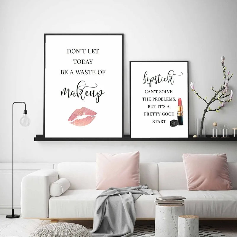 Makeup Quote Canvas Wall Art | Beauty Salon Decor Print