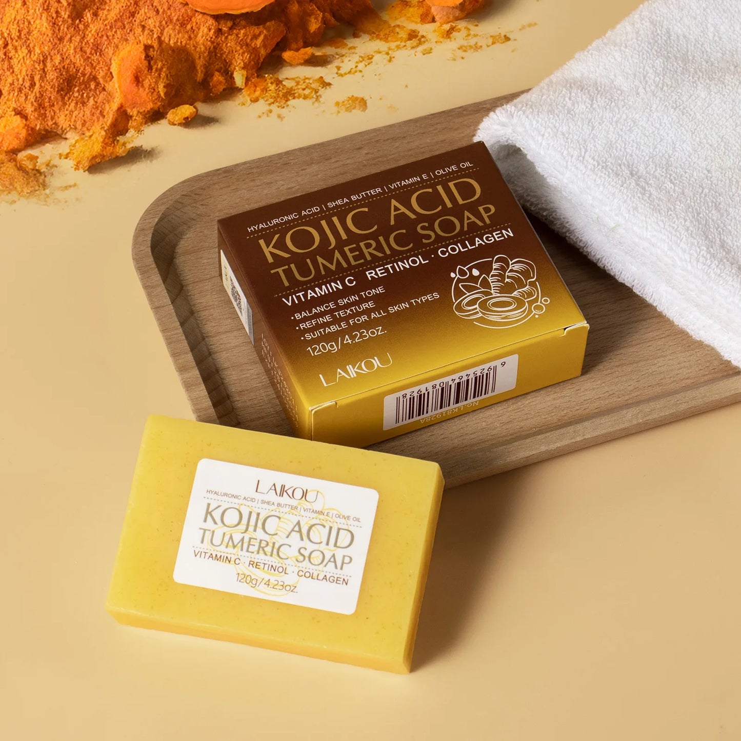LAIKOU Kojic Acid Soap – Brightening Anti-Acne Face & Body Wash