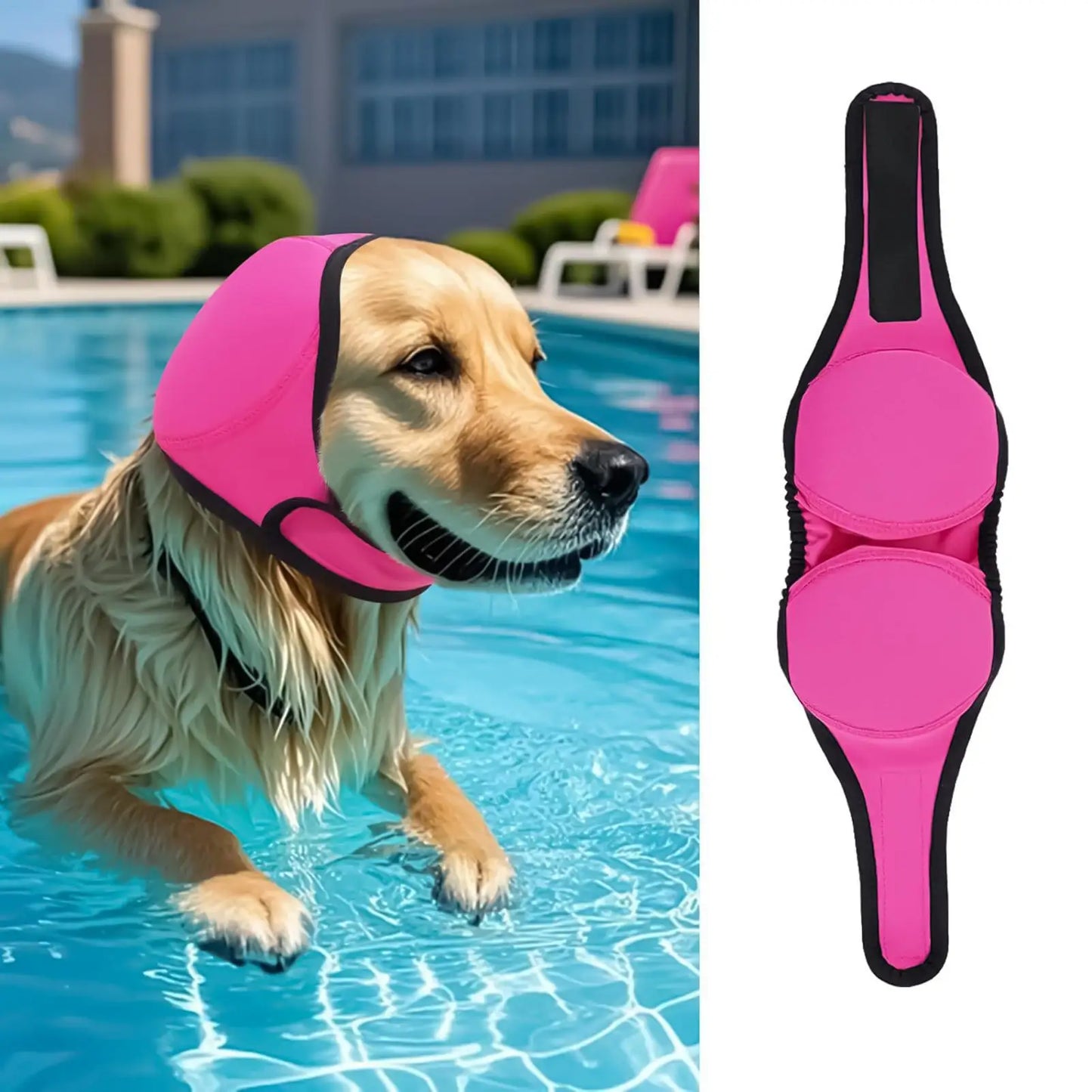 Adjustable Dog Earmuffs – Calming Noise-Reducing Head Wrap